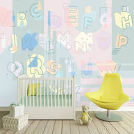 MinimalisticDecor.com-Kids Learning ABCD Nursery Wallpaper - Enhance Learning