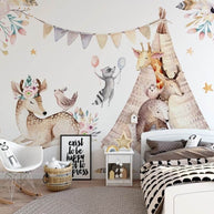 MinimalisticDecor.com-Kids Nursery Wallpaper: Woodland Camping Adventure