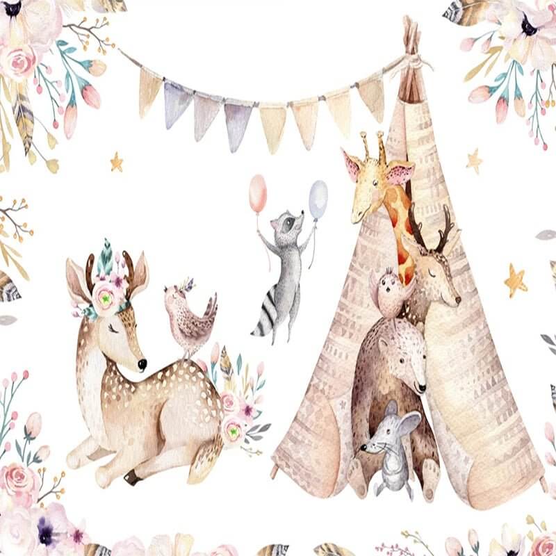 MinimalisticDecor.com-Kids Nursery Wallpaper: Woodland Camping Adventure