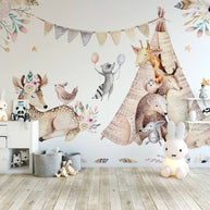 MinimalisticDecor.com-Kids Nursery Wallpaper: Woodland Camping Adventure