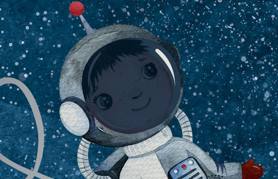 MinimalisticDecor.com-Kids Room Astronaut Wallpaper Mural: Explore Space with Astronaut