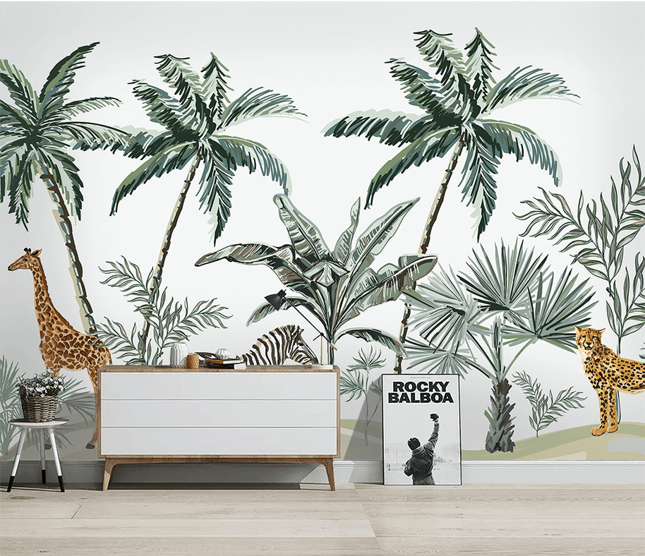 MinimalisticDecor.com-Kids Room Jungle Safari Wallpaper Murals
