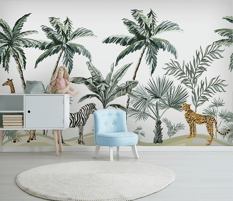 MinimalisticDecor.com-Kids Room Jungle Safari Wallpaper Murals