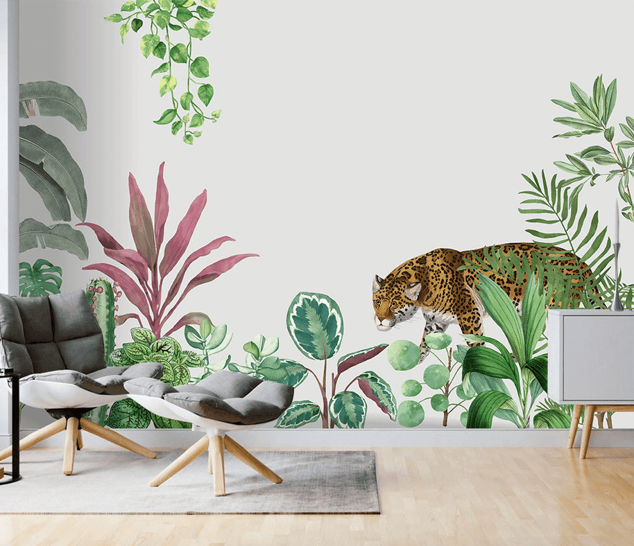 MinimalisticDecor.com-Kids Room Jungle Scene Wallpaper Murals