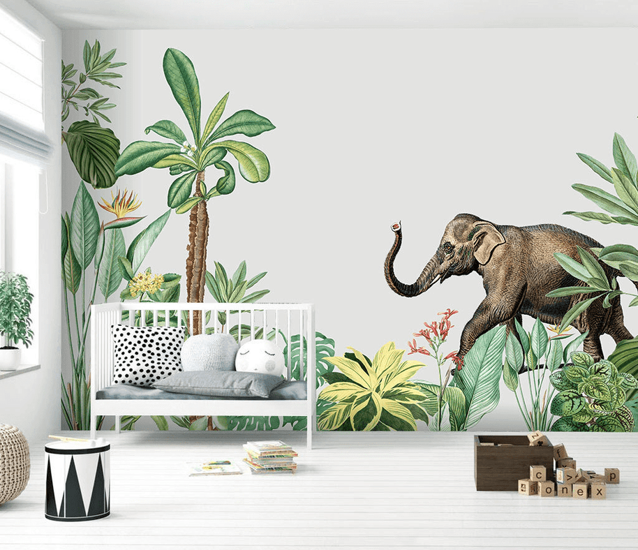 MinimalisticDecor.com-Kids Room Jungle Theme Wallpaper Murals