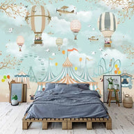 MinimalisticDecor.com-Kids Room Wall Decor - Animals Circus Wallpaper