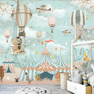 MinimalisticDecor.com-Kids Room Wall Decor - Animals Circus Wallpaper