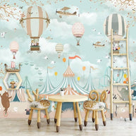 MinimalisticDecor.com-Kids Room Wall Decor - Animals Circus Wallpaper