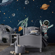 MinimalisticDecor.com-Kids Room Wallpaper Mural - Astronaut Adventure