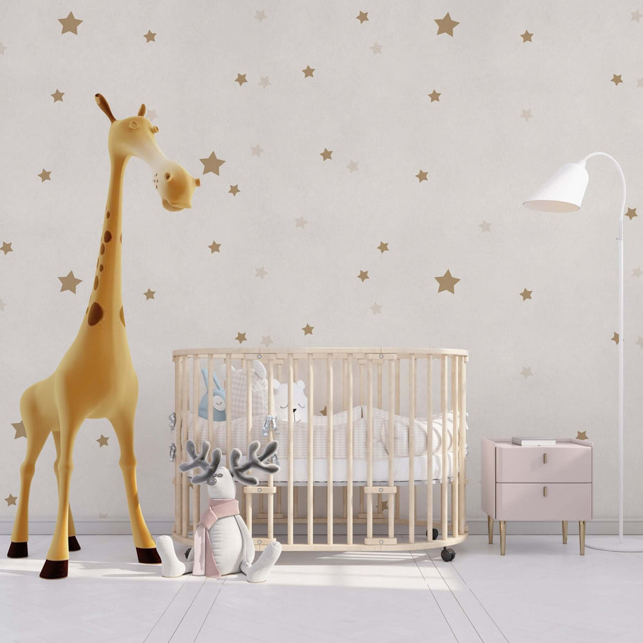 MinimalisticDecor.com-Kids Room Wallpaper Mural - Daylight Stars