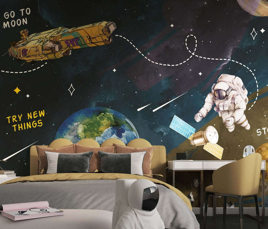 MinimalisticDecor.com-Kids Room Wallpaper Mural for the Ultimate Go to Moon Theme