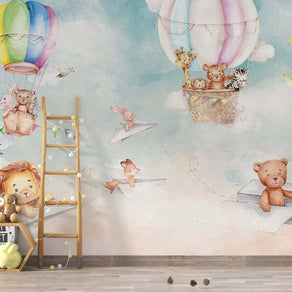 MinimalisticDecor.com-Kids Room Wallpaper Mural - Lets Fly Away
