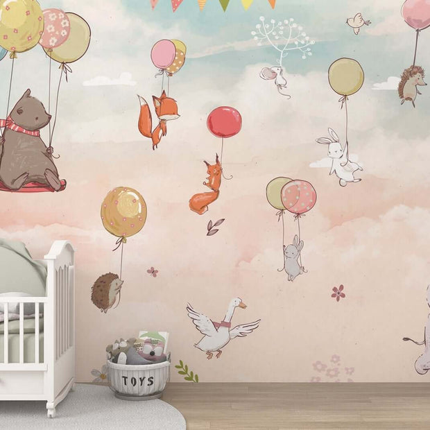 MinimalisticDecor.com-Kids Room Wallpaper Mural - Lets Fly Together