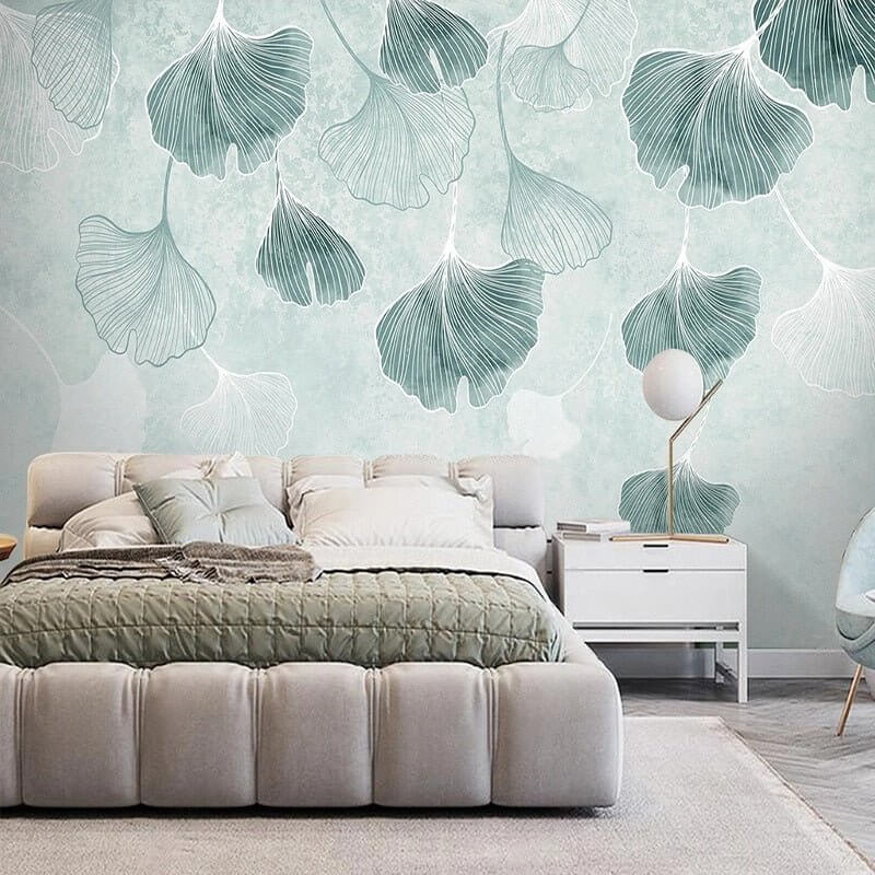 MinimalisticDecor.com-Large Green Leaf Wallpaper for Home Wall Decor