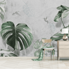 MinimalisticDecor.com-Large Green Leaf Wallpaper Murals - Stunning Wall Décor