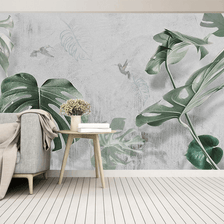 MinimalisticDecor.com-Large Green Leaf Wallpaper Murals - Stunning Wall Décor