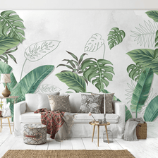 MinimalisticDecor.com-Large Green Leaves - Tropical Wallpaper Murals