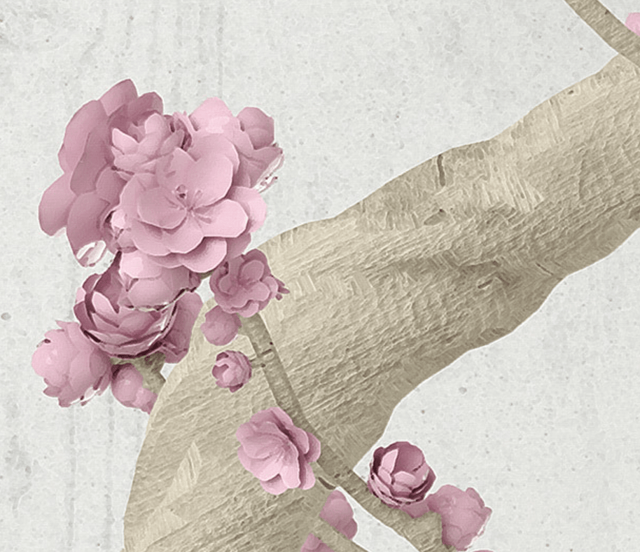 MinimalisticDecor.com-Large Pink 3D Tree Wallpaper Murals - Transform Your Walls