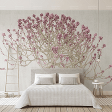 MinimalisticDecor.com-Large Pink 3D Tree Wallpaper Murals - Transform Your Walls