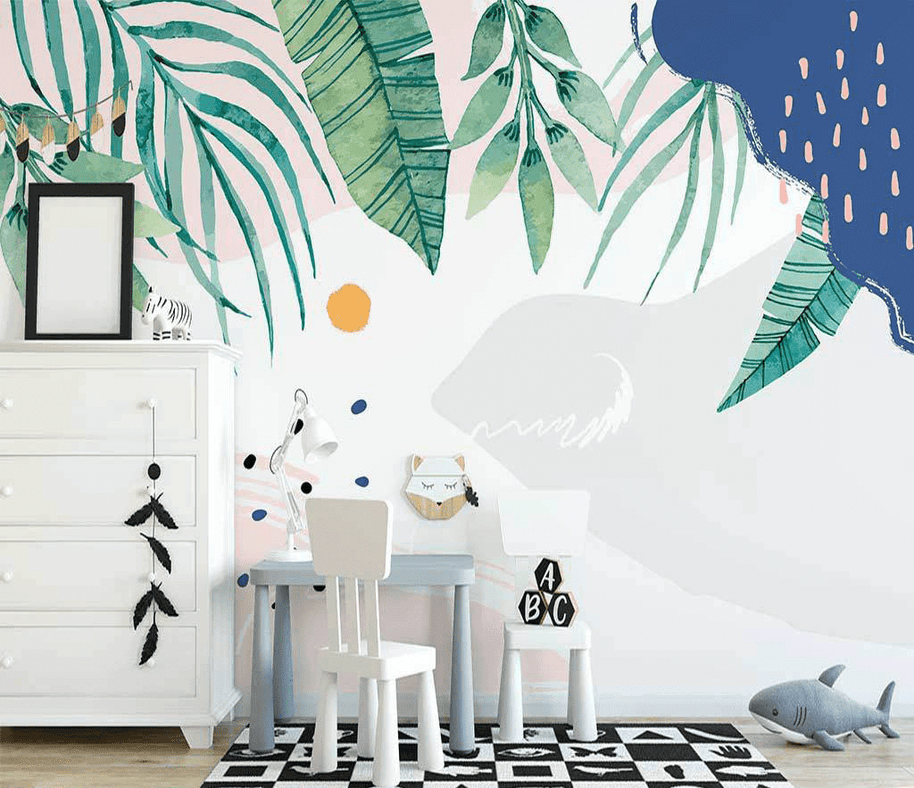 MinimalisticDecor.com-Leaf Art Wallpaper Murals: Stunning Nature-inspired Designs