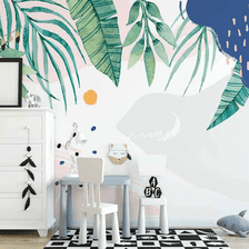MinimalisticDecor.com-Leaf Art Wallpaper Murals: Stunning Nature-inspired Designs