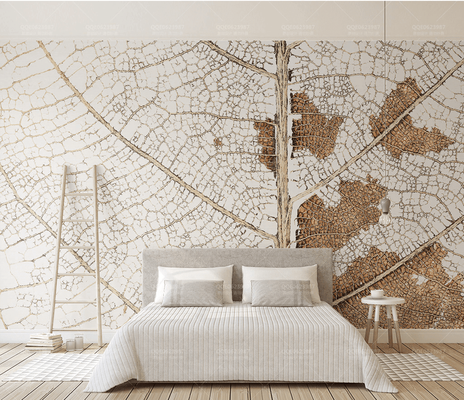 MinimalisticDecor.com-Leaf Lines Zoom Wallpaper Murals
