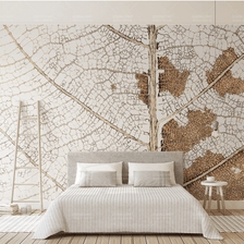 MinimalisticDecor.com-Leaf Lines Zoom Wallpaper Murals