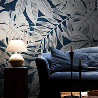 MinimalisticDecor.com-Leaves are Blue Wallpaper Mural