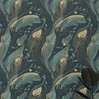 MinimalisticDecor.com-Leaves in Green Wallpaper Mural