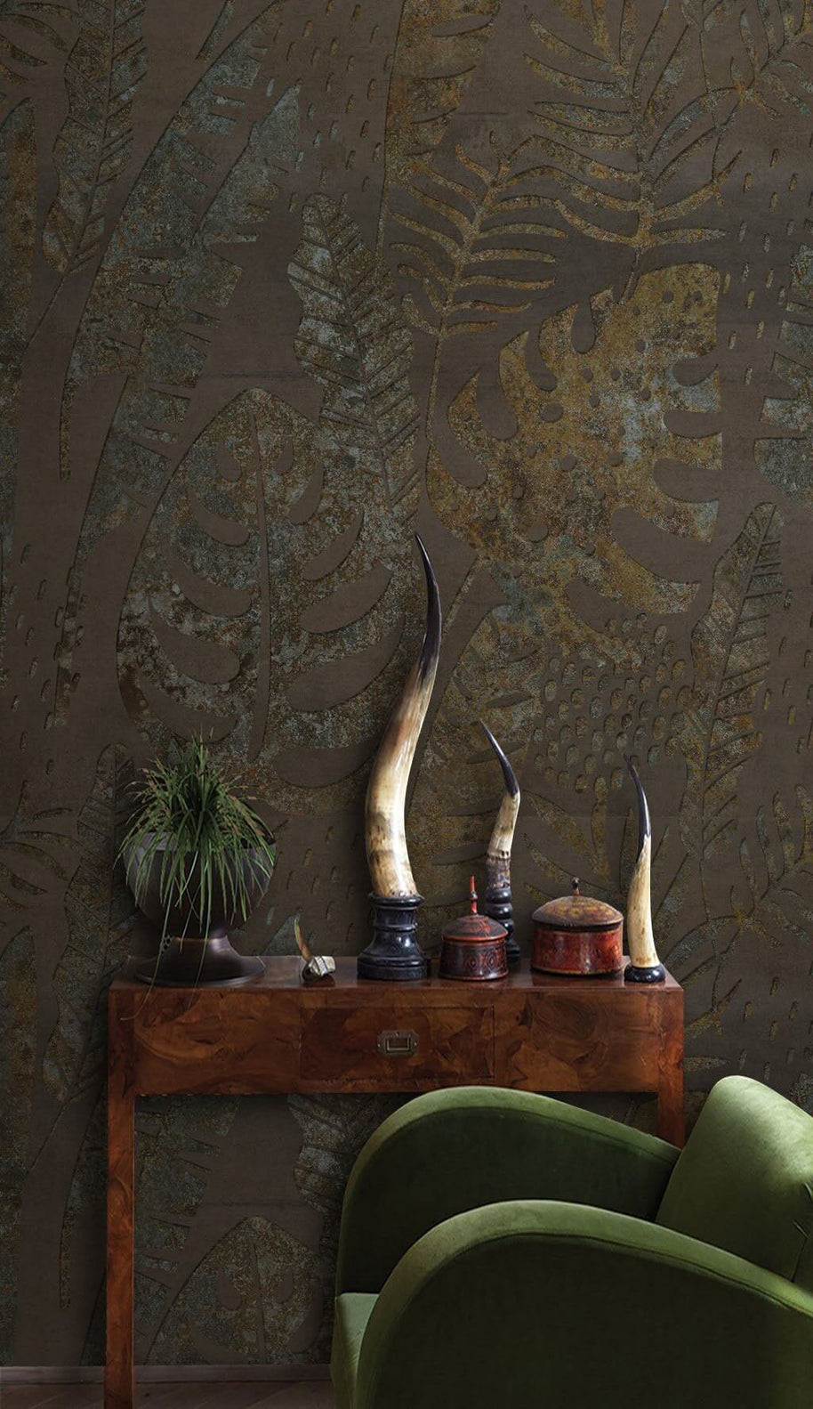 MinimalisticDecor.com-Leaves in the Dark Wallpaper Mural