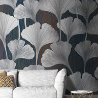 MinimalisticDecor.com-Leaves Petals from the Pond Wallpaper Mural