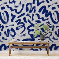 MinimalisticDecor.com-Let's Brush it Blue - Living Room Wallpaper Mural