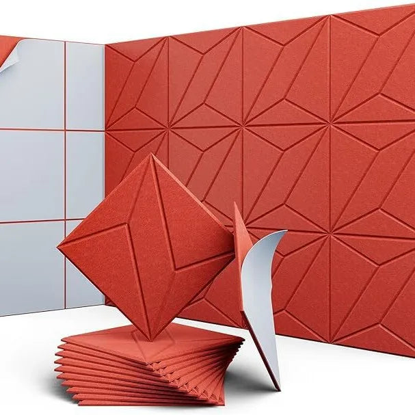 MinimalisticDecor.com-Linear Square Acoustic Wall Tiles – Soundproof Textured Panels 30x30cm