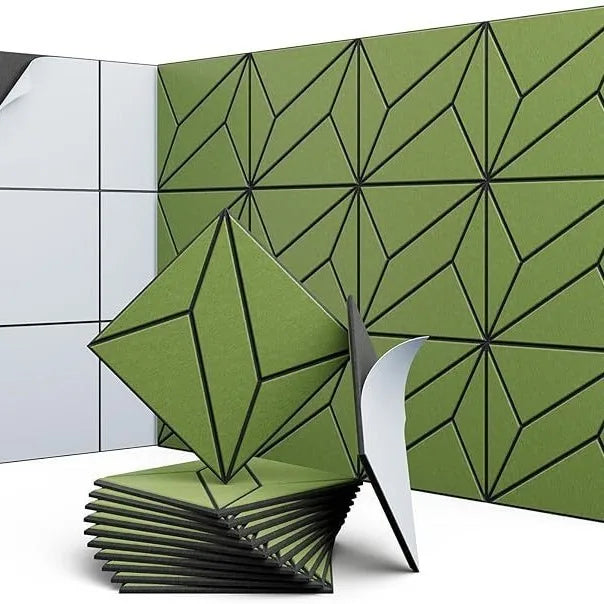 MinimalisticDecor.com-Linear Square Acoustic Wall Tiles – Soundproof Textured Panels 30x30cm