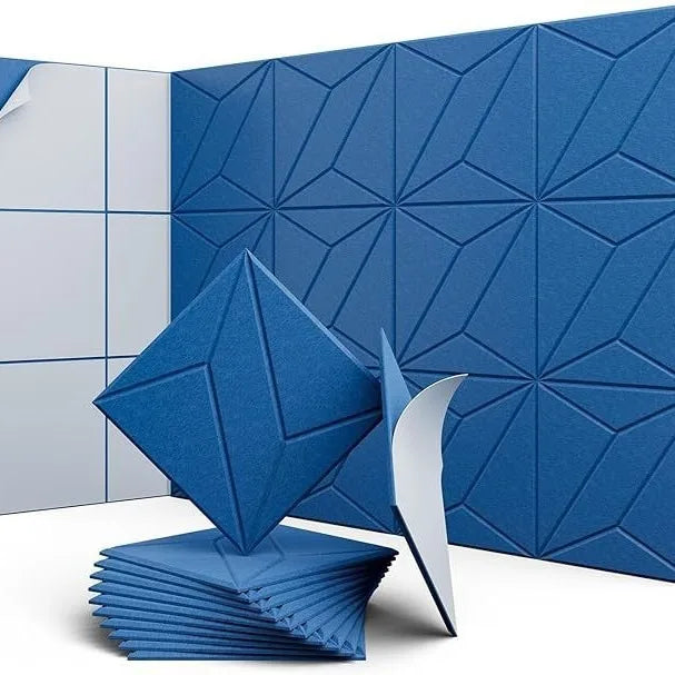 MinimalisticDecor.com-Linear Square Acoustic Wall Tiles – Soundproof Textured Panels 30x30cm