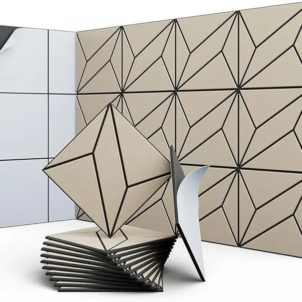 MinimalisticDecor.com-Linear Square Acoustic Wall Tiles – Soundproof Textured Panels 30x30cm