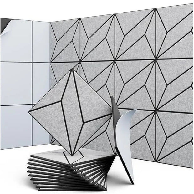 MinimalisticDecor.com-Linear Square Acoustic Wall Tiles – Soundproof Textured Panels 30x30cm