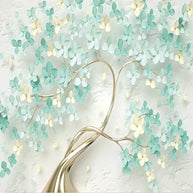 MinimalisticDecor.com-Liven Up Your Living Room with Flowers on Tree Wallpaper