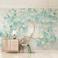 MinimalisticDecor.com-Liven Up Your Living Room with Flowers on Tree Wallpaper
