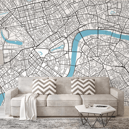 MinimalisticDecor.com-London Map Details Wallpaper Murals