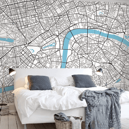 MinimalisticDecor.com-London Map Details Wallpaper Murals