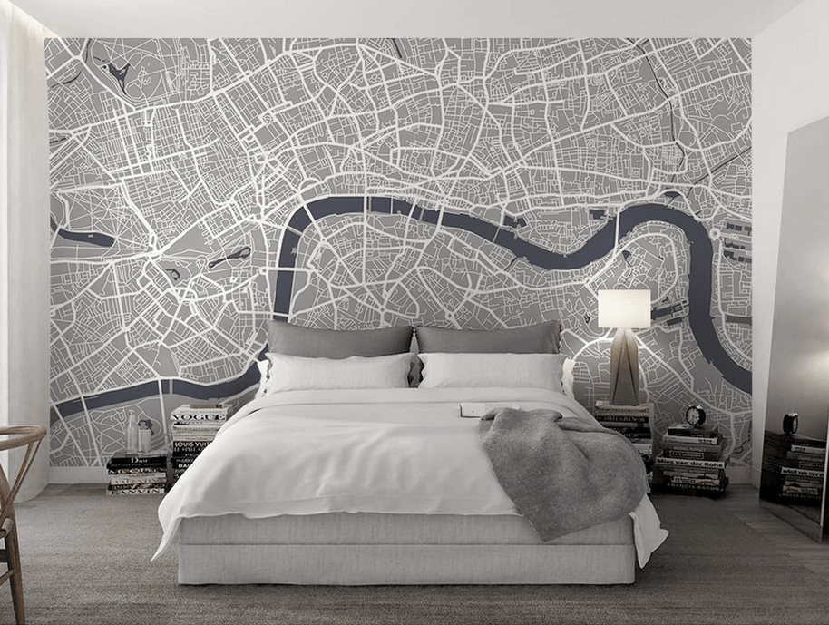 MinimalisticDecor.com-London Map Wallpaper Murals
