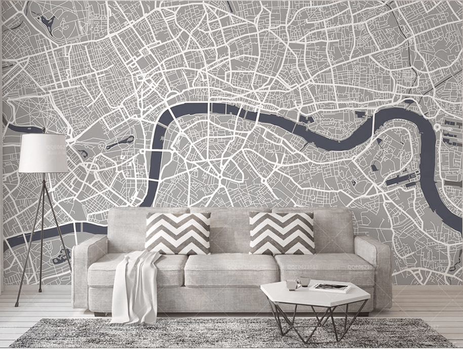 MinimalisticDecor.com-London Map Wallpaper Murals