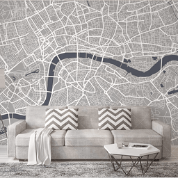 MinimalisticDecor.com-London Map Wallpaper Murals