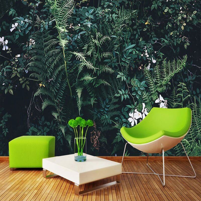 MinimalisticDecor.com-Lush Green Leaves Wallpaper - Transform Your Space