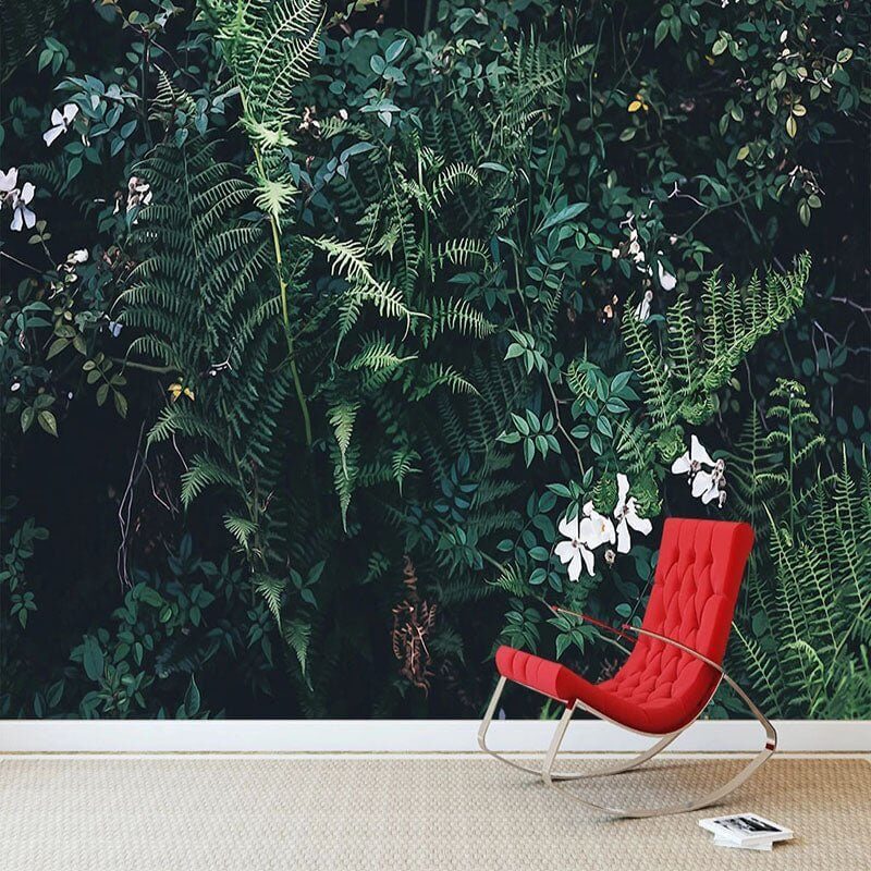 MinimalisticDecor.com-Lush Green Leaves Wallpaper - Transform Your Space