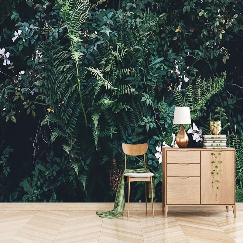 MinimalisticDecor.com-Lush Green Leaves Wallpaper - Transform Your Space