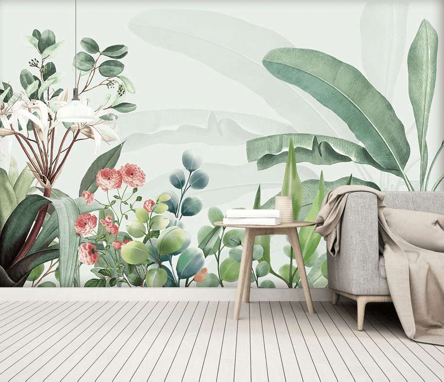 MinimalisticDecor.com-Lush Greens Tropical Wallpaper Murals: Bring Tropics Home