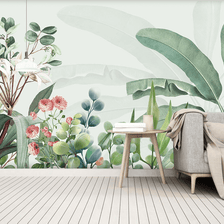 MinimalisticDecor.com-Lush Greens Tropical Wallpaper Murals: Bring Tropics Home