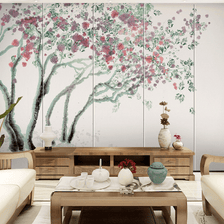 MinimalisticDecor.com-Magnolia Traditional Design: Tree Art Wallpaper Mural
